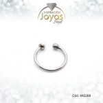 Earcuff Acero Plateado De Esfera Y Perla Blanca - 842268