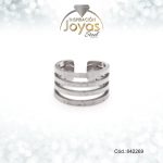 Earcuff Acero Plateado De Cuatro Barras Lisas - 842269