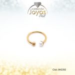 Earcuff Acero Dorado Perla Blanca - 842292