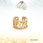 Earcuff Acero Dorado Corazon Hueco Con Repuje - 842293