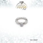 Earcuff Acero Plateado Solitario Circon Blanco - 842297