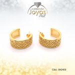 Zarcillo Acero Dorado Estilo Argolla Borde Ancho - 842400