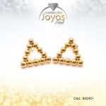 Zarcillo Acero Dorado Foram Triangulo/Esfersas - 842401