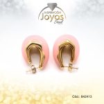 Zarcillo Acero Dorado Forma De Camaron Color Rosado - 842413