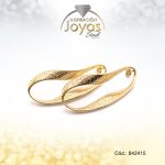 Zarcillo De Acero Dorado Ondulado  - 842415