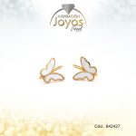 Zarcillo Catalan De Acero Dorado Con Mariposa - 842427