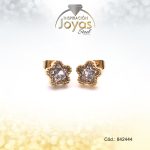 Zarcillo De Acero Dorado Forma De Flor - 842444