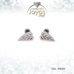 Zarcillo De Acero De Pluma Plateado - 842453