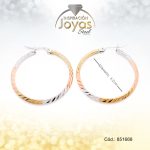 Argolla Acero Tres Tonos Repuje Pasador V D: 3,3 Cm - 851668