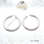 Argolla Acero Plateado Tubular/Entorchada  D: 5Cm - 851996