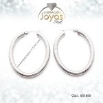 Argolla Acero Plateado Tubular/Repuje Forma U D:  - 851999