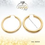 Argolla Acero Dorado Tubular Repuje Entorchado D: 5Cm - 852034