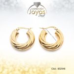 Argolla Acero Dorado Borde Ancho Entorchado - 852046