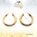 Argolla De Acero Dorada Traquelada - 852102