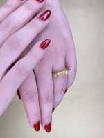 Anillo de Acero Solitario Circón Dorado Círculo Talla 6 - 860283 - Imagen 2