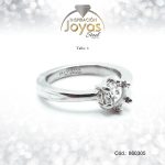 Anillo - Acero - Plateado - Solitario - Circon Blanco -  T: 8 - 86030580