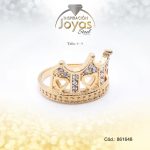 Anillo Acero Corona/Corazon Circon Dorado Blanco Talla:  6 - 86164860