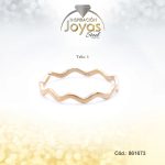 Anillo Acero Ondulado Liso/Ajustable Dorado  Talla:  8 - 86167380