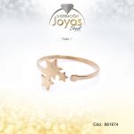 Anillo Acero Estrella Liso/Ajustable Dorado  Talla:  7 - 86167470
