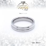 Anillo - Acero - Forma De Aro De Matrimonio - Plateado - Repuje  T: 9 - 86171190