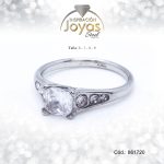 Anillo - Acero - Forma De Solitario - Plateado - Circon Blanco T: 8 - 86172080