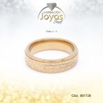 Anillo - Acero - Forma De Aro De Matrimonio - Dorado - Escarchado  T: 6 - 86172860