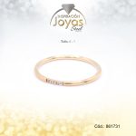 Anillo - Acero - Forma De Aro - Dorado - Circon Blanco T: 7 - 86173170