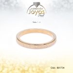 Anillo - Acero - Forma De Aro - Dorado - Escarchado/Repuje  T: 7 - 86173470