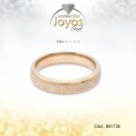 Anillo - Acero - Forma De Aro De Matrimonio - Dorado - Repuje  T: 8 - 86173680