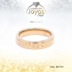 Anillo - Acero - Forma De Aro De Matrimonio - Dorado - Repuje  T: 6 - 86174160