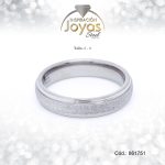 Anillo - Acero - Aro De Matrimonio - Plateado - Escarchado   T: 9 - 86175190