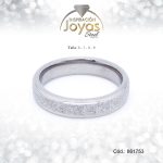 Anillo - Acero - Forma De Aro De Matrimonio - Plateado - Escarchado  T: 6 - 86175360