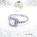 Anillo - Acero - Forma De Solitario - Plateado - Circon Blanco T: 6 - 86175460