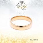Anillo Acero Dorado Liso T: 8 - 86176080