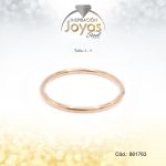 Anillo - Acero - Forma De Aro - Dorado - Circon Blanco T: 8 - 86176380