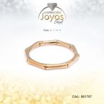 Anillo - Acero - Forma De Aro - Dorado - Repuje/Delgado  T: 9 - 861767