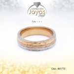 Anillo - Acero - Forma De Aro De Matrimonio - Dos Tonos - Escarchado/Repuje  T: 8 - 86177280