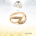 Anillo Acero Dorado Circones T: 9 - 86179490