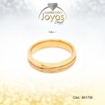 Anillo Acero Dorado Liso T: 7 - 86179570