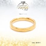 Anillo Acero Dorado Liso Repuje Orilla T: 9 - 86181190