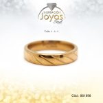 Anillo - Acero - Aro De Matrimonio - Dorado - Repuje    T: 9 - 86189890