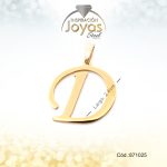 Dije - Acero - Letra D - Grande - Dorado - Liso   D: 2,7Cm - 871025