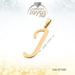 Dije - Acero - Letra J - Grande - Dorado - Liso   D: 1Cm - 871029