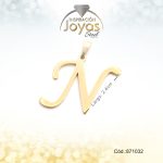Dije - Acero - Letra N - Grande - Dorado - Liso   D: 2,7Cm - 871032
