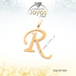 Dije - Acero - Letra R - Grande - Dorado - Liso   D: 2,5Cm - 871034