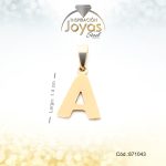 Dije - Acero - Letra A - Mediana - Dorado - Liso   D: 1,4Cm - 871043