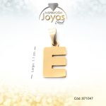 Dije - Acero - Letra E - Mediana - Dorado - Liso   D: 1,1Cm - 871047