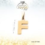 Dije - Acero - Letra F - Mediana - Dorado - Liso   D: 1,1Cm - 871048