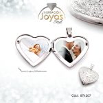 Dije Acero Plateado Relicario En Forma De Corazon Gcon Repuje De Flores - 871207