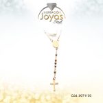 Rosario - Acero -  Medalla De Virgen Maria - Esfera - Tres Tonos -  L: 50Cm - 9071150